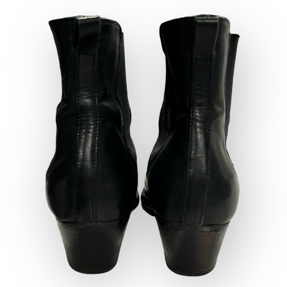 Italian Black Leather Chelsea Cowboy Ankle Boot - Picture 6 of 15